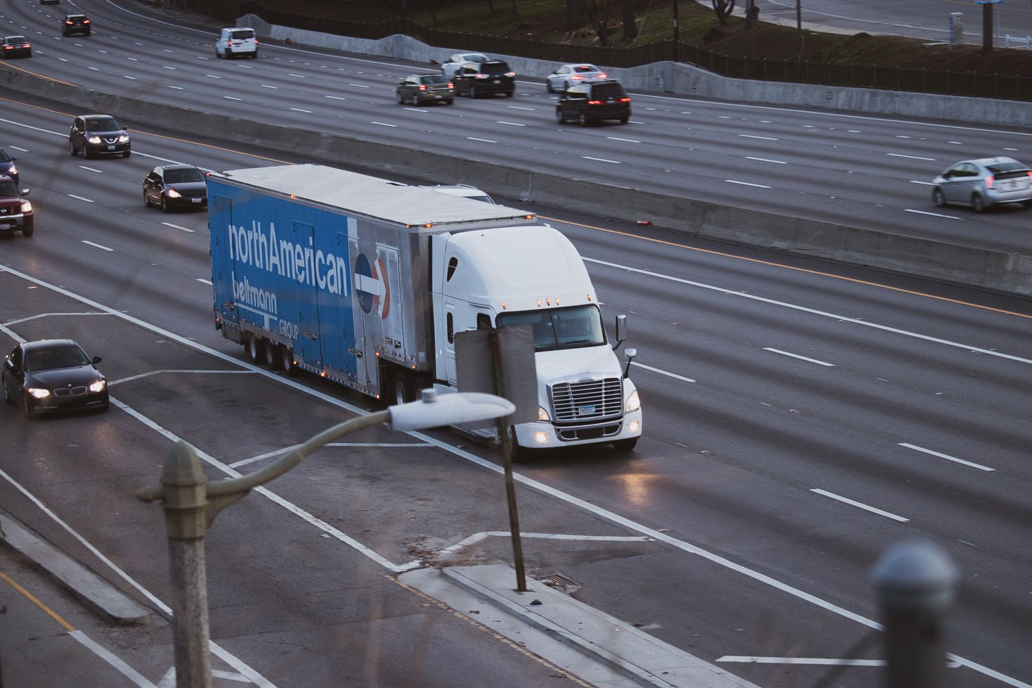 Las Vegas, NV - US 95 Site of Truck Accident, Injuries at Las Vegas Blvd