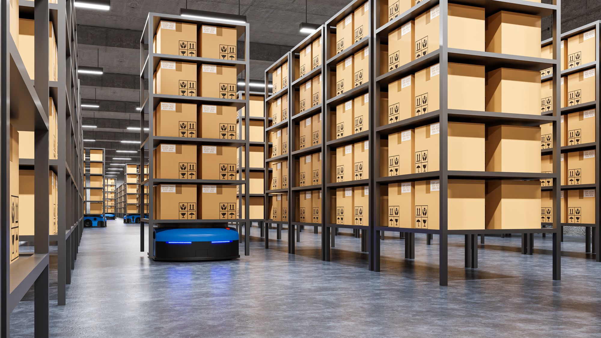 Amazon Warehouses Hold Monopoly On Warehouse Injuries - Robots efficiently sorting hundreds of parcels per hour(Automated guided vehicle) AGV.