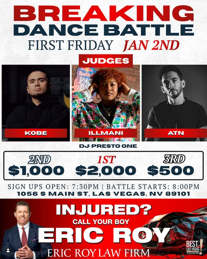 January 2026 - Eric Roy Law Firm Dance Competition - Breaking Dance Battle in Las Vegas